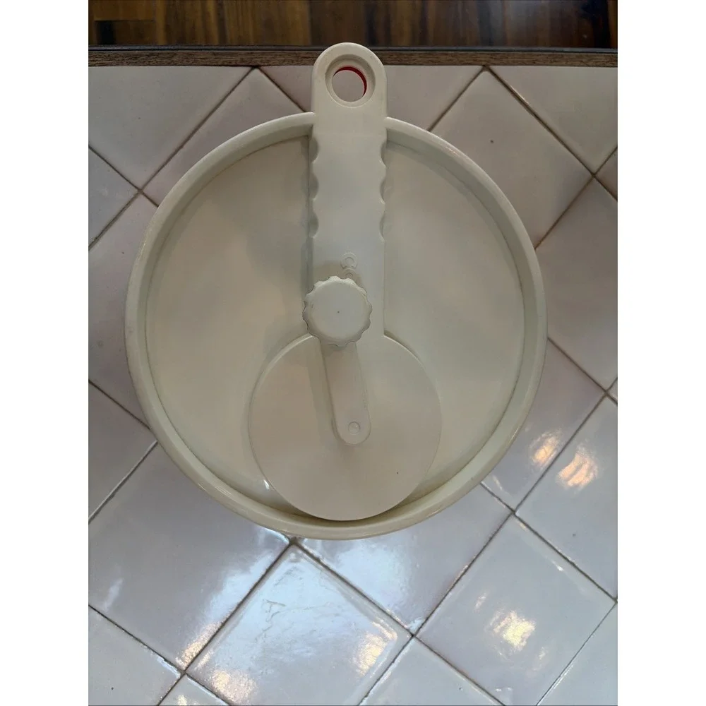 Vintage Copco Large Red Salad Spinner White Lid  Sam Leibowitz Kitchenware